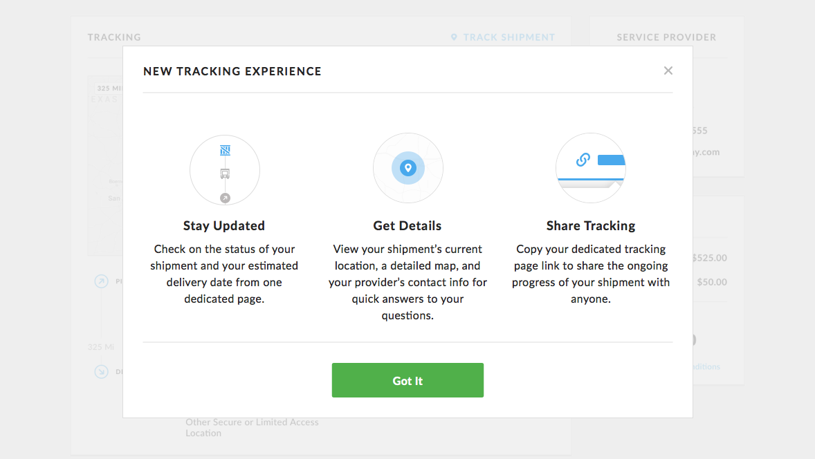 new uShip tracking experience