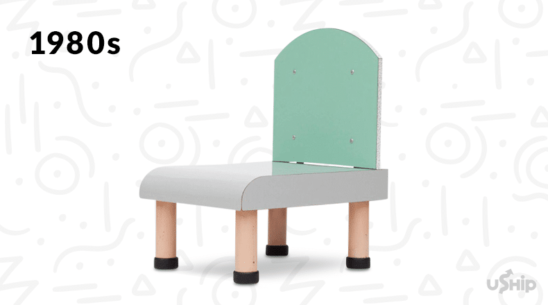 1980s furniture design - vintage green and pink memphis design chair