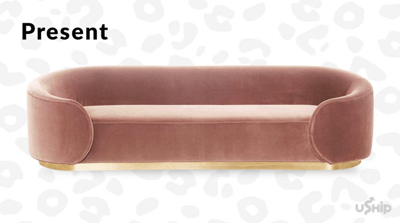 Modern sofa design style - pink velvet couch