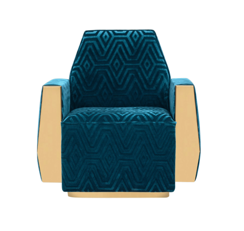 blue velvet chair
