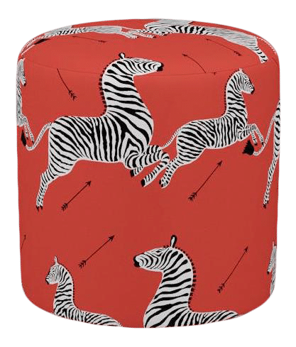 chairish gift guide - zebra drum ottoman