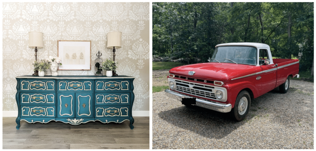 refurbished furniture and truck
