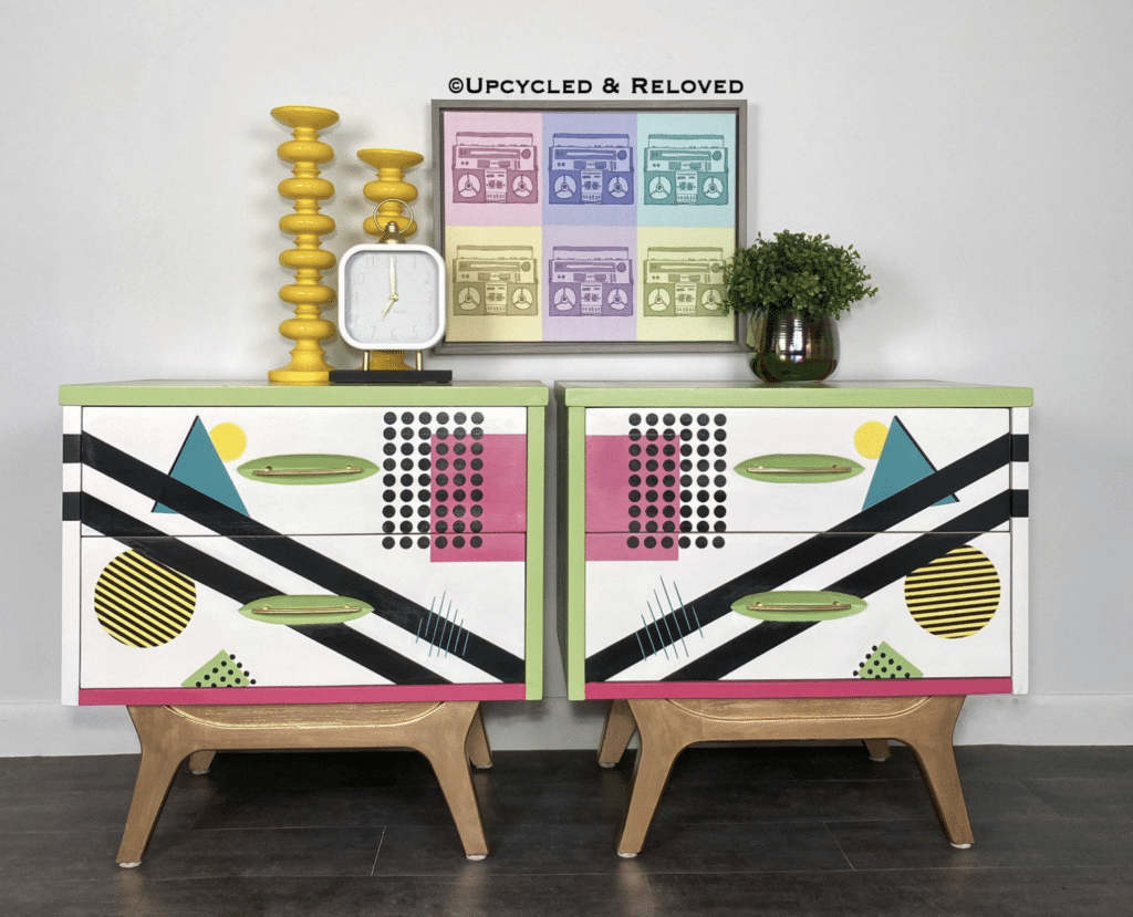 80s style upcyled furniture on Etsy
