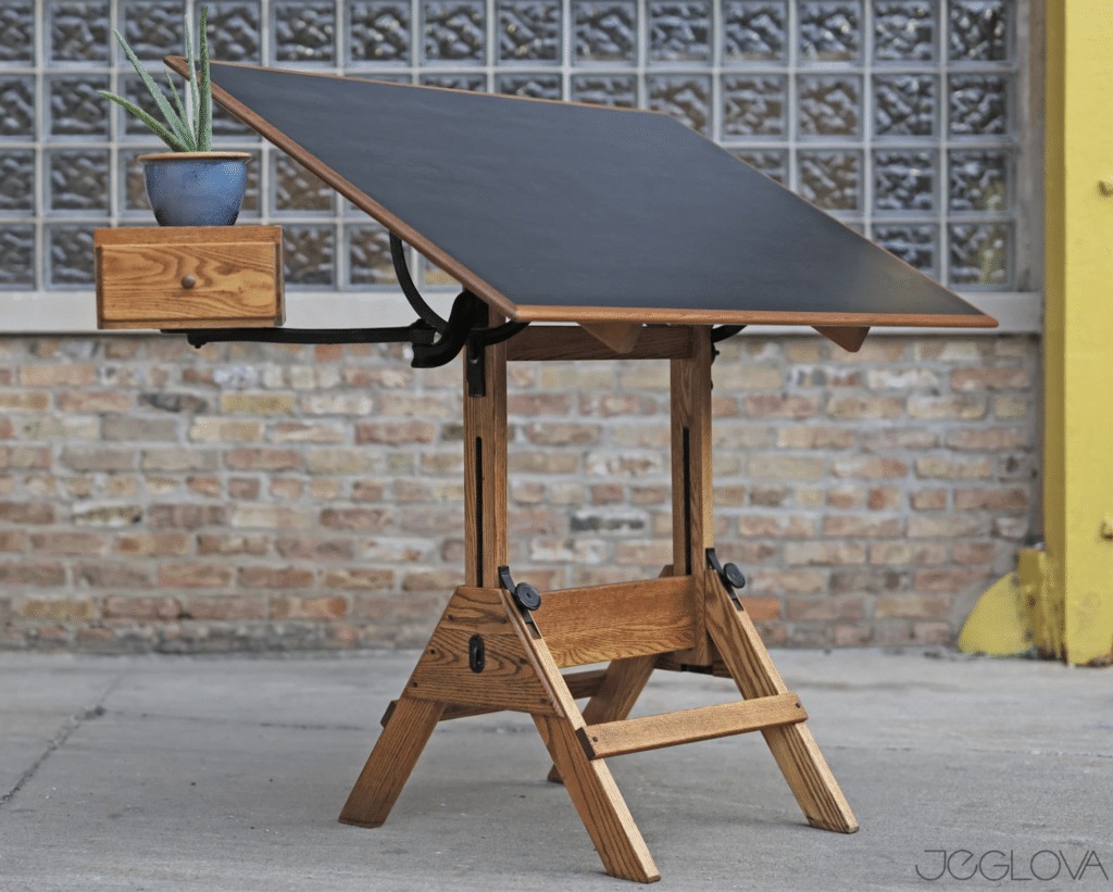 Refurbished vintage drawing table