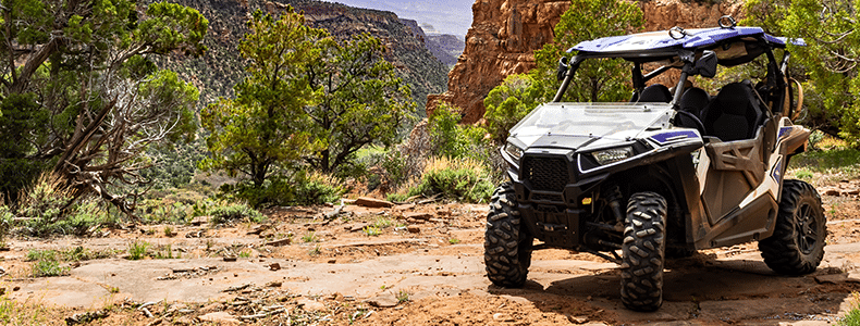 side-by-side on mountain trail