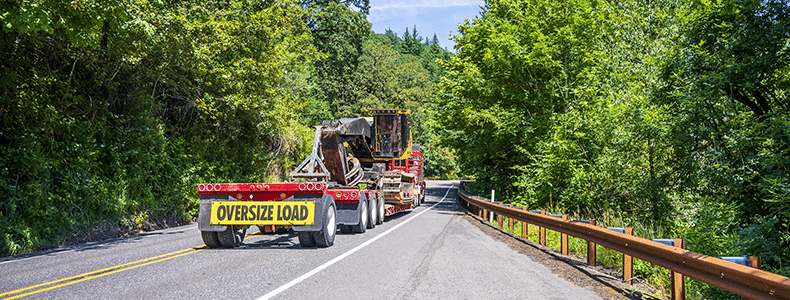 heavy equipment transport oversized load