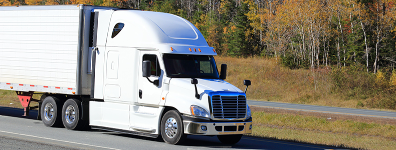 LTL freight truck on the road