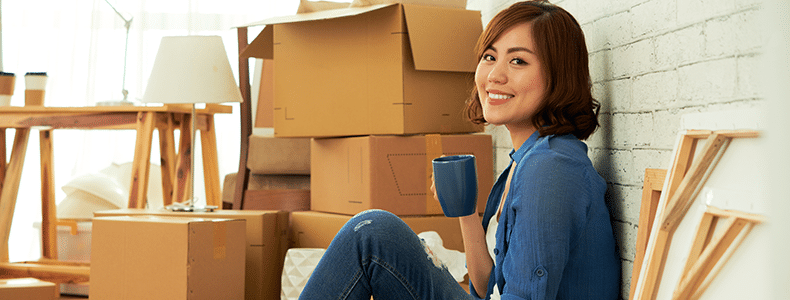 woman preparing for household move