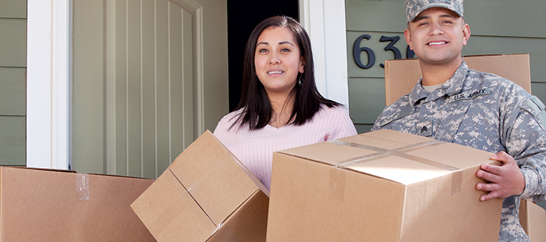 military family moving boxes, getting ready for military household goods shipping