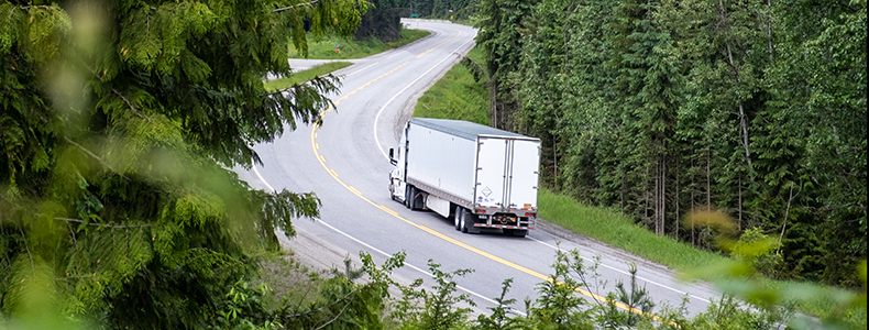 transport truck on open road