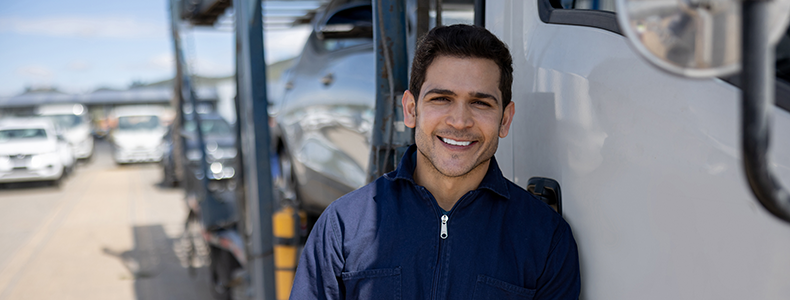 smiling car transport carrier