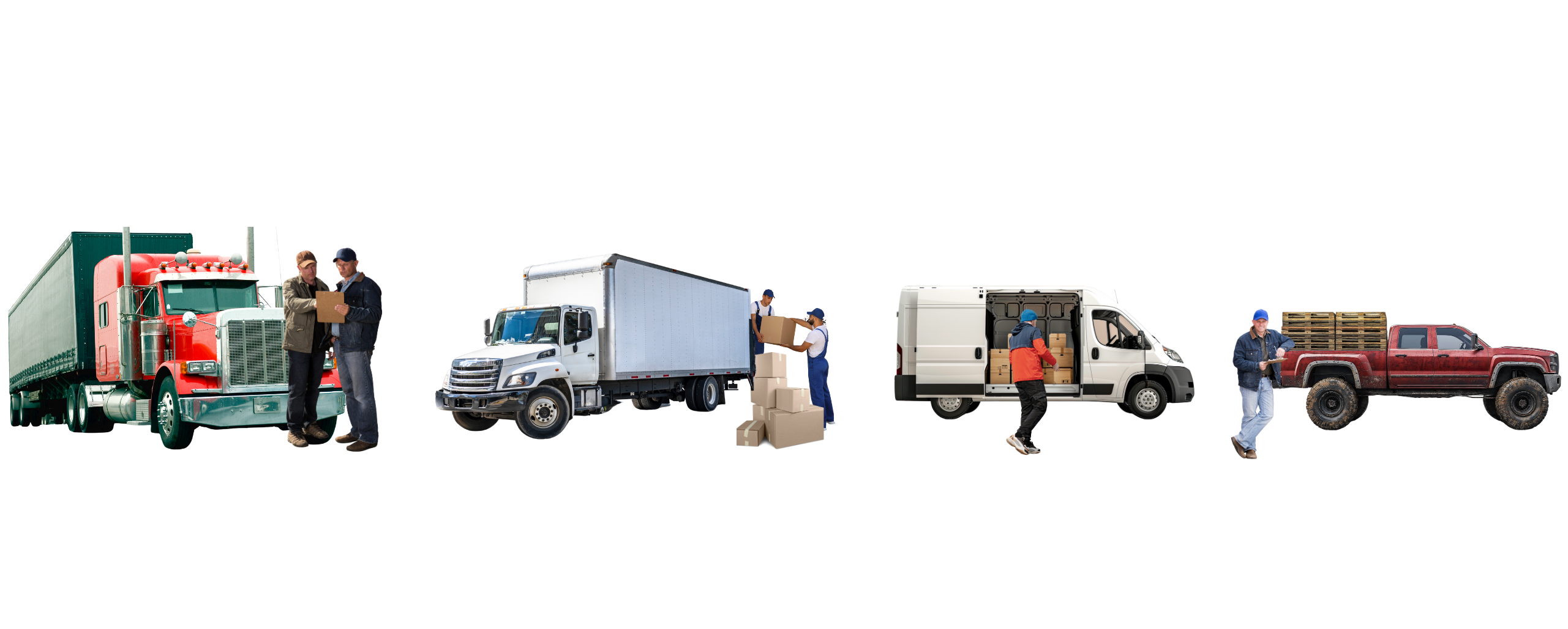 Professional carrier driver managing shipments