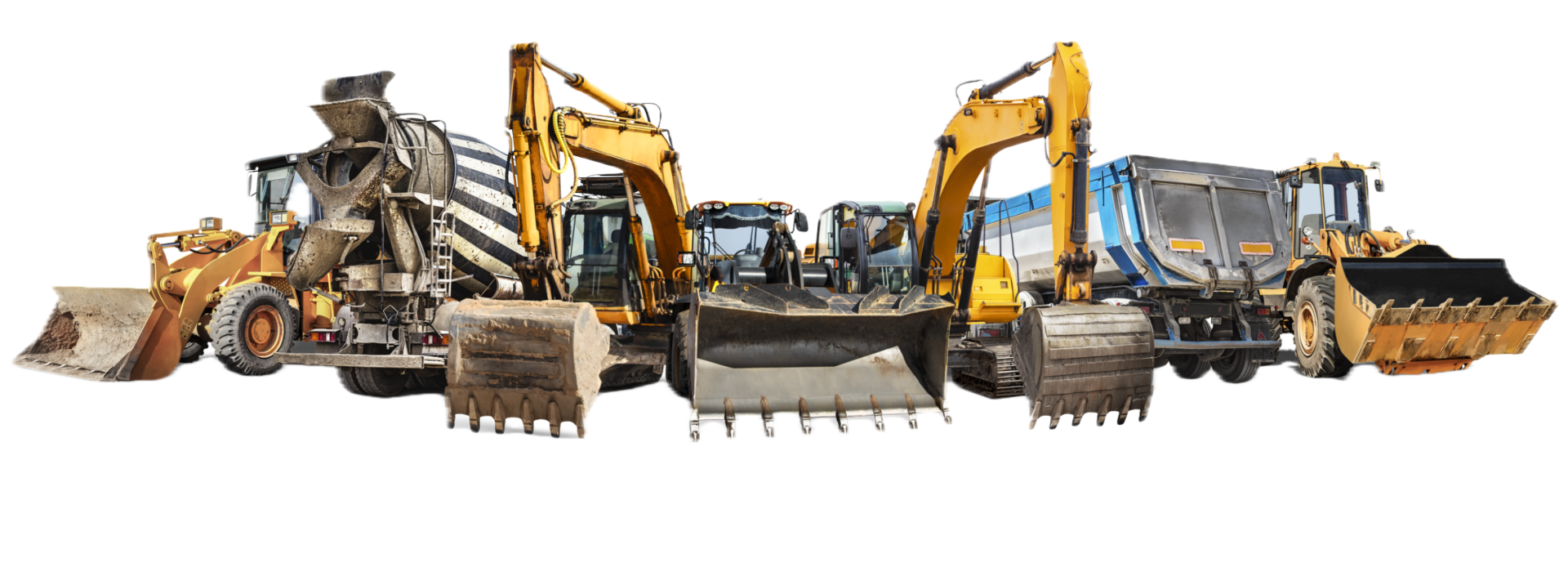 Truck carrying heavy equipment