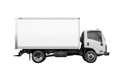 A white carrier truck